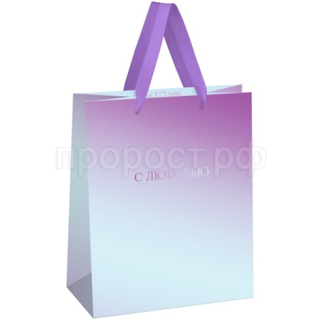 Пакет подарочный 18*23*10см "Light gradient" фольга матовая ламинация MESHU/Рельеф