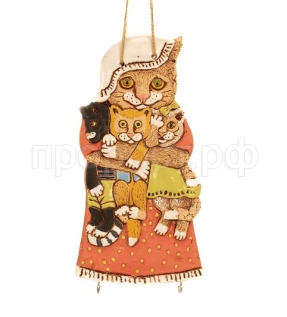 Ключница Кошка с котятами 27см 117-22