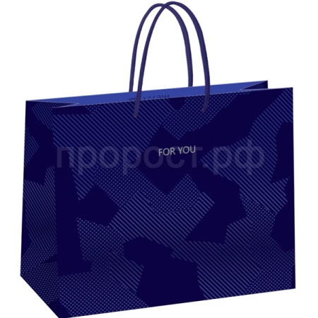 Пакет подарочный 32*26*12см "Blue pattern" мат лам MESHU/Рельеф