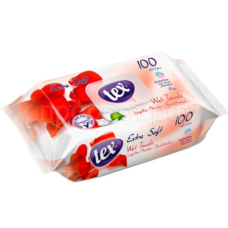 Салфетки влажные TEX 100шт роза с клапаном /24шт/
