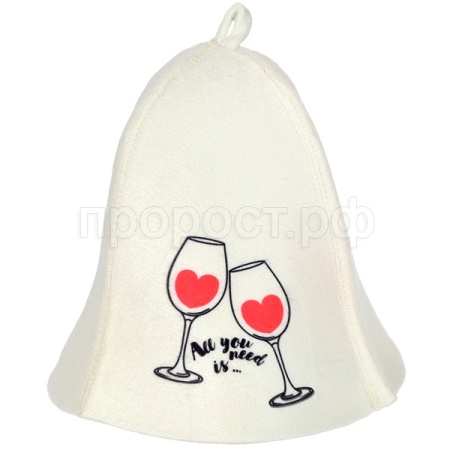 Шапка д/бани и сауны Hot Pot "Аll you need is wine" войлок 42116/20шт/Профит